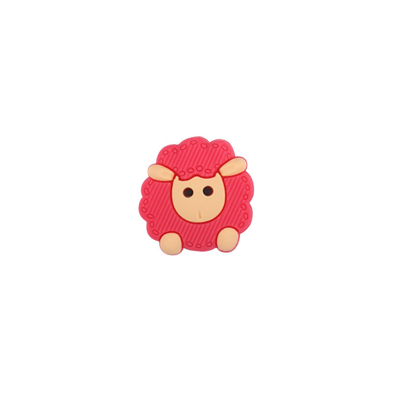 3 piezas al por mayor 3 cm de silicona elefante panda cuentas de ovejas